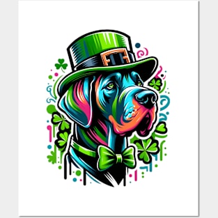 Great Dane Celebrates Saint Patrick's Day Posters and Art